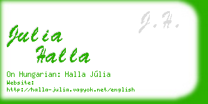 julia halla business card