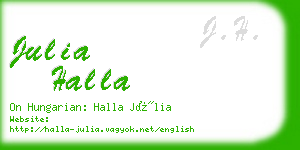 julia halla business card